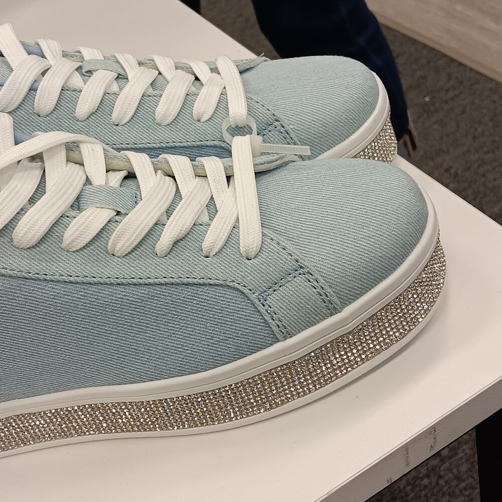 Rhinestone Denim Sneakers